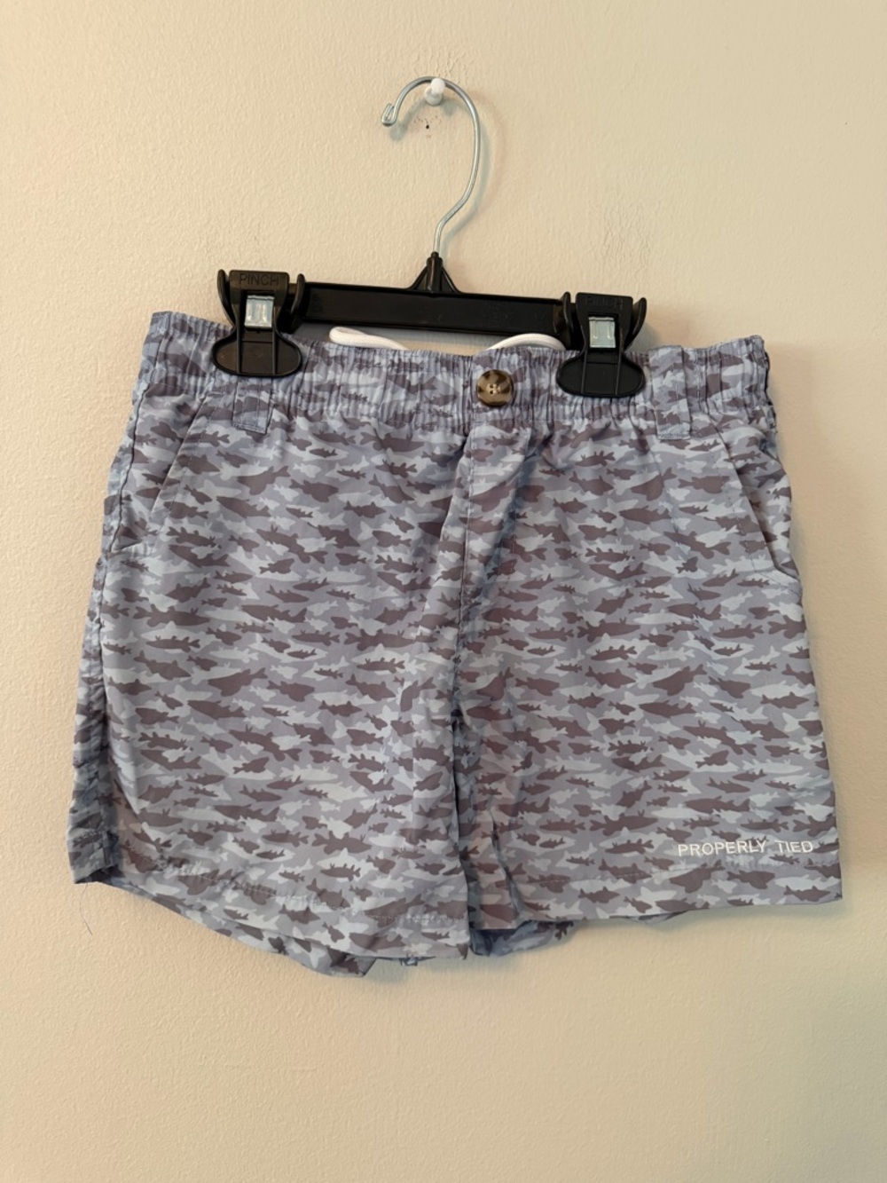 Properly Tied Kids' Shark Print Gray Shorts